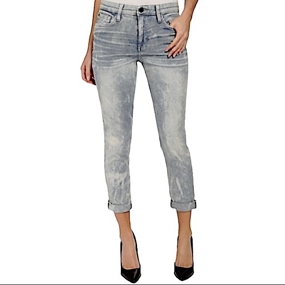 Joes JD size W 31 light wash skinny jeans with a tie dye/bleach dye type design - Picture 14 of 16